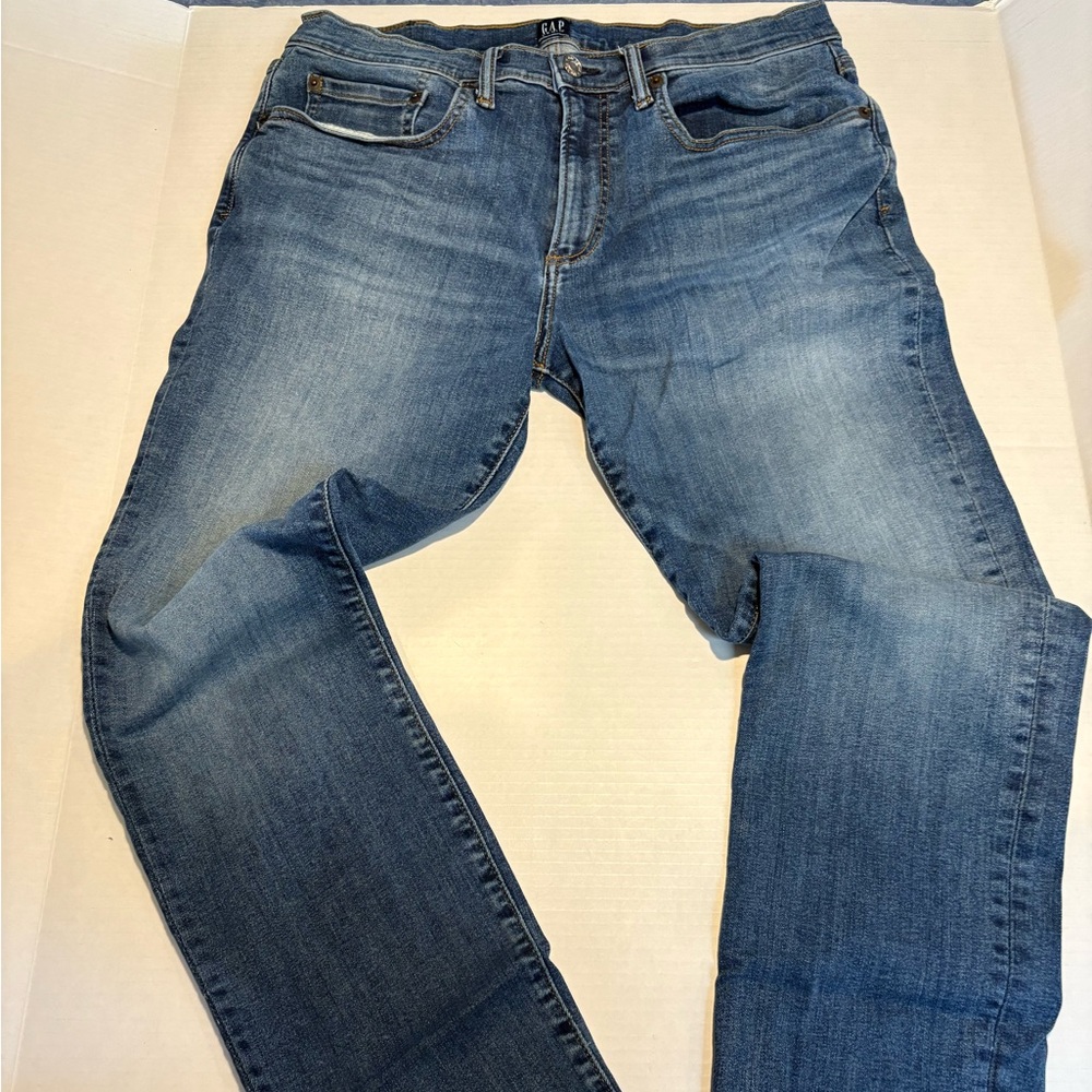 Mens Gap Medium Wash Skinny 32x30 Jeans